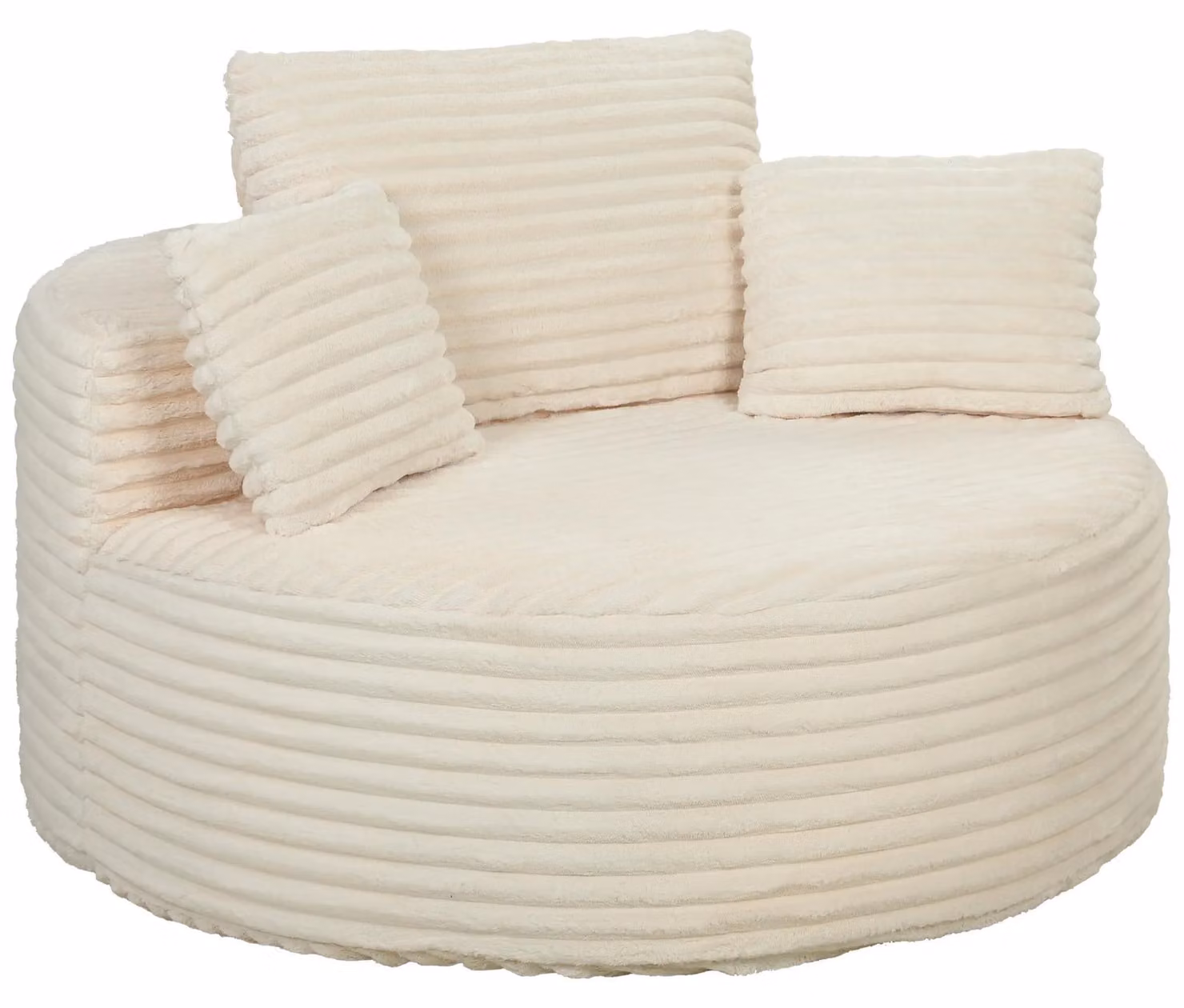 Poltrona imbottita effetto nuvola - Poltrona profonda - Seduta particolarmente profonda, 72 cm - Design senza struttura a vista - Cuscini decorativi inclusi - Rivestimento in tessuto - Portata massima: 250 kg - Colore: bianco crema