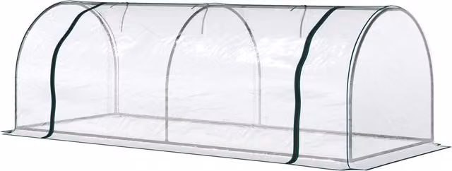 Serra da giardino a tunnel Outsunny in acciaio e PVC verde scuro, L 250 x P 100 x H 80 cm