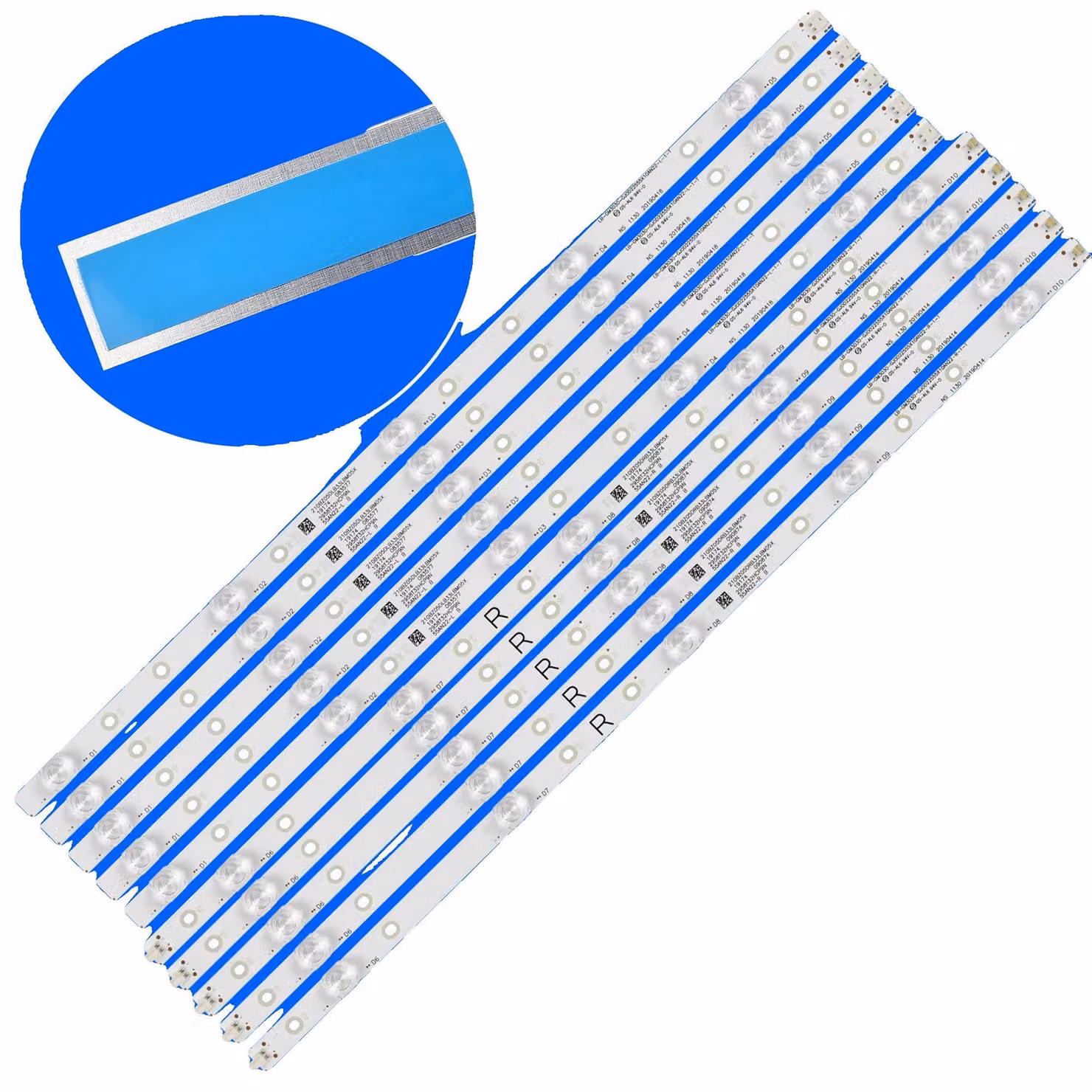 Striscia di retroilluminazione a LED, lunghezza 1080 mm, 10 perline LED, tensione 3 V, PVC di alta qualità, compatibile con diversi modelli di TV