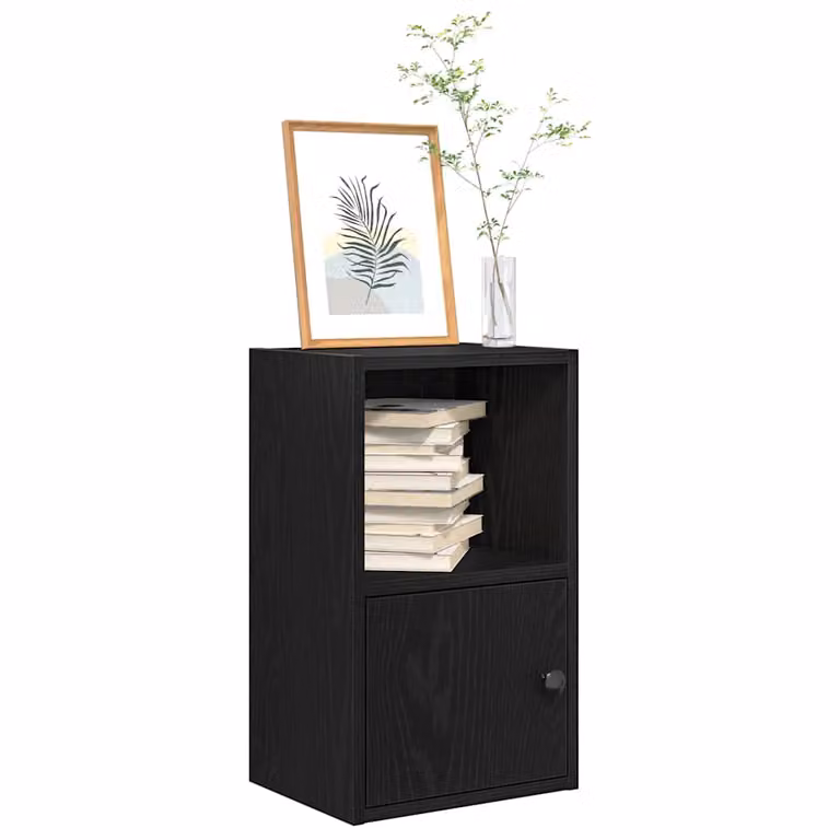 Libreria moderna da parete vidaXL in legno nero opaco L 31 cm x P 24 cm x H 52 cm