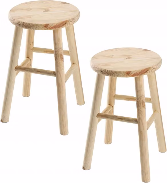 Sgabello da cucina in legno KADAX, 46 cm, in pino massello.