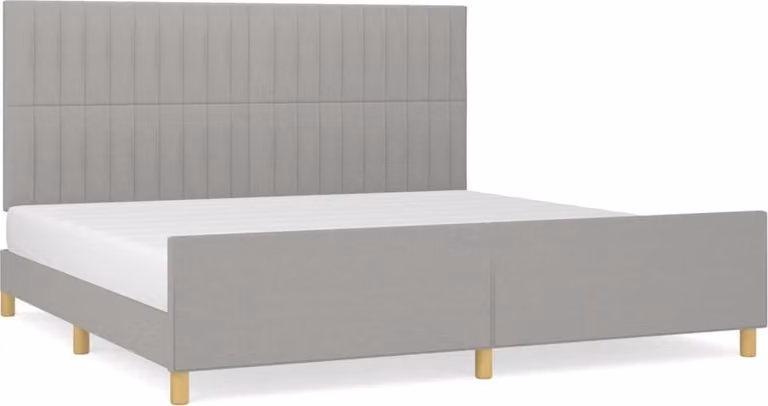 Giroletto senza Materasso Grigio Chiaro 200x200 cm Tessuto