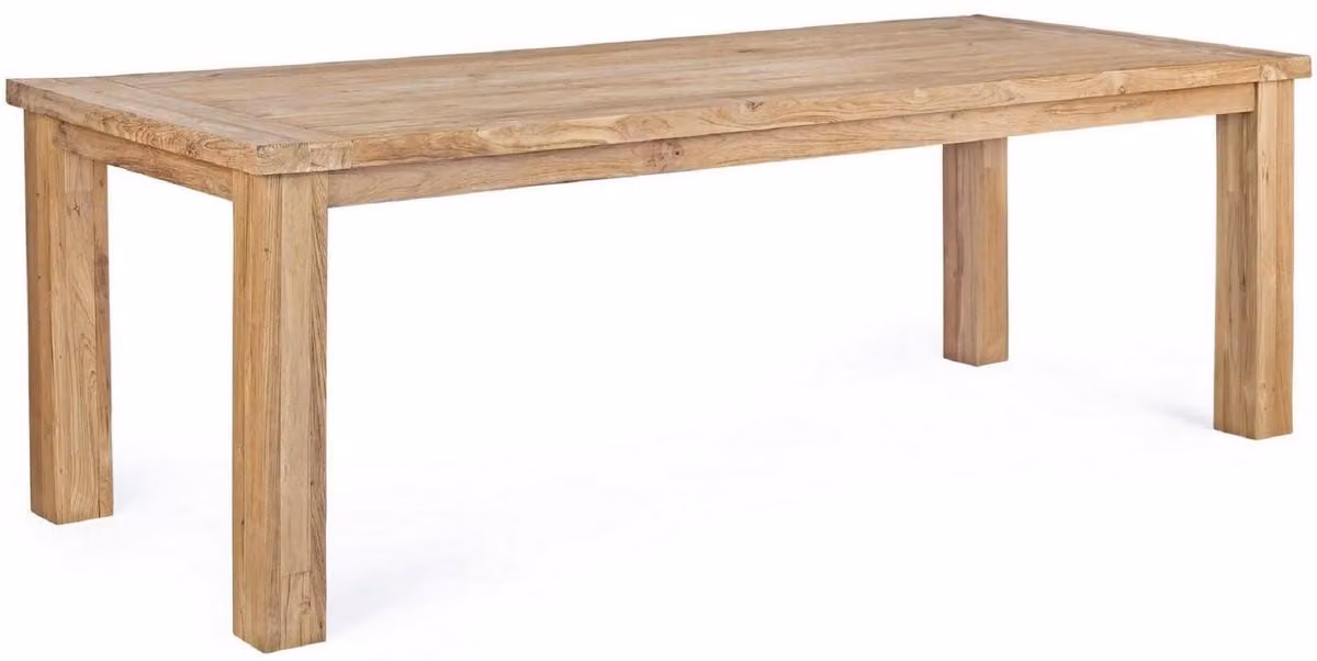 Tavolo da giardino Casa Padrino colori naturali 240 x 100 x h. 77 cm - Tavolo da giardino rettangolare in teak riciclato - Mobili da giardino in teak - Mobili da giardino