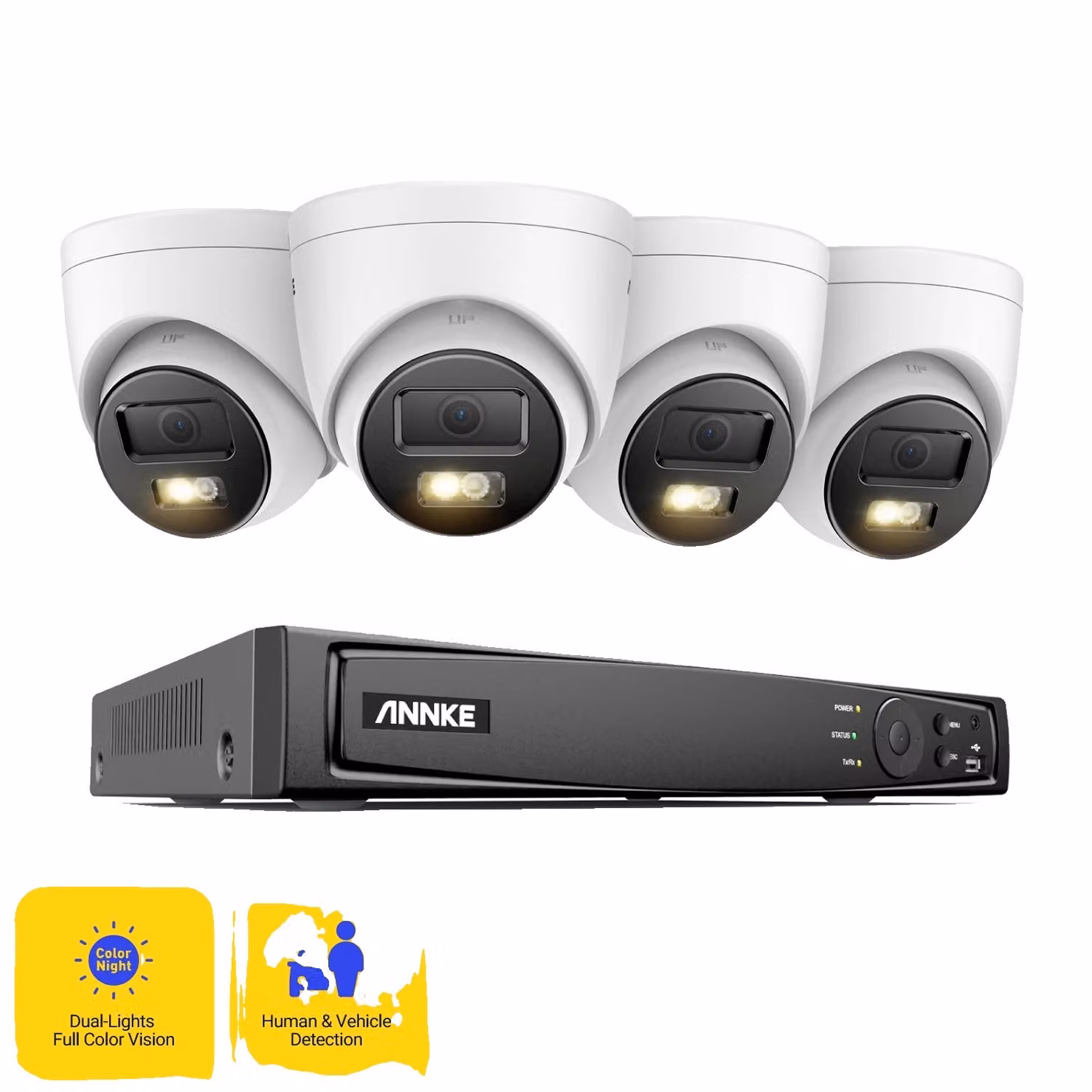 sistema di telecamere di sicurezza da 12 MP, risoluzione ultra HD, rilevamento avanzato del movimento, 4 pezzi 3K tipo 1, Nessuno
