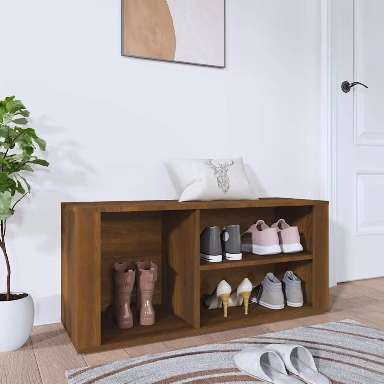 Scarpiera moderna vidaXL in legno rovere marrone L: 100 cm, P: 35 cm, H: 45 cm