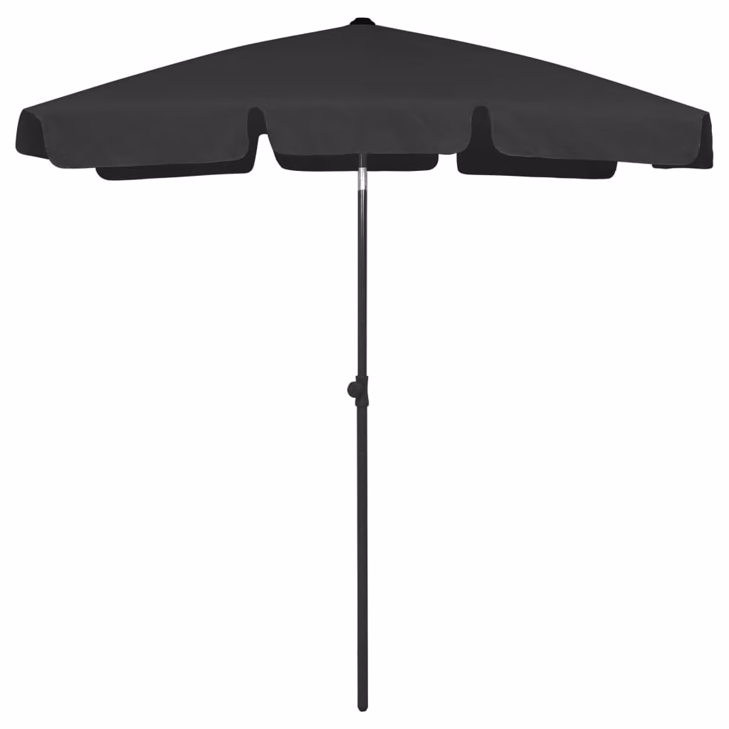 The Living Store Ombrellone da spiaggia nero 180x120 cm