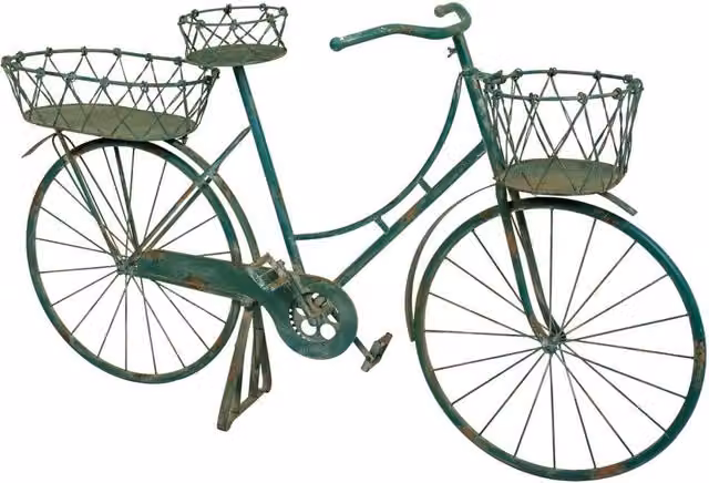 Bicicletta decorativa in metallo 150X50X89h cm verde