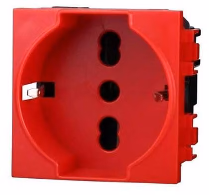 Presa schuko compatibile Bticino Livinglight 2P+T 10/16A 250V colore rosso