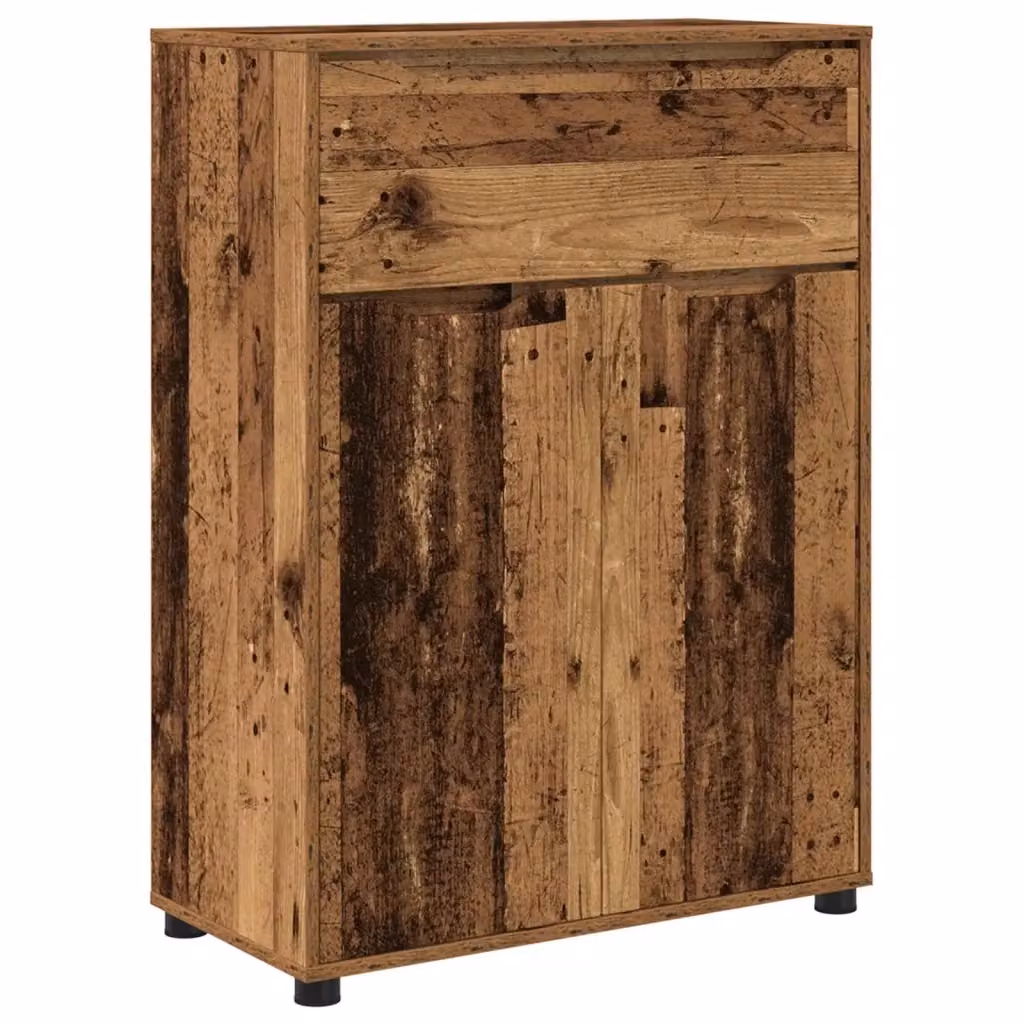 Mobile da Bagno Moderno vidaXL in Legno Marrone con Ante a Battente e Ripiani Interni L: 72,5 cm, P: 36,5 cm, H: 100 cm – 2