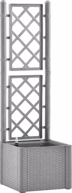 Fioriera rialzata per piante fiori patio giardino traliccio e sistema di irrigazione grigio 02_0039849