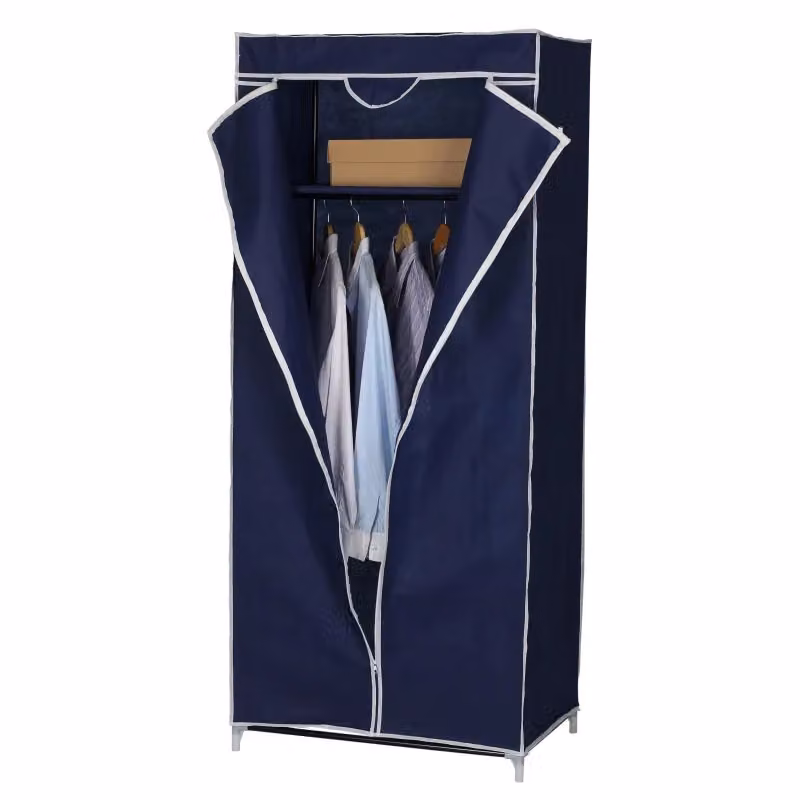 Set di 5 Armadi in Tessuto TNT Casa Collection con Ripiani e Appendiabiti, Blu, L: 70 cm, P: 45 cm, H: 160 cm – 2