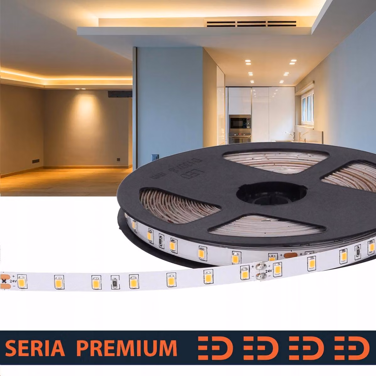 Striscia LED Prescot, luce bianco caldo, 10 metri, 24V, 70 LED per metro