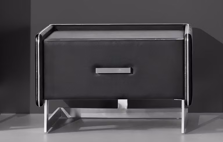 Nacht Tisch Konsole Designer Zimmer Leder Metall Tische Konsolen Schlaf Beistell