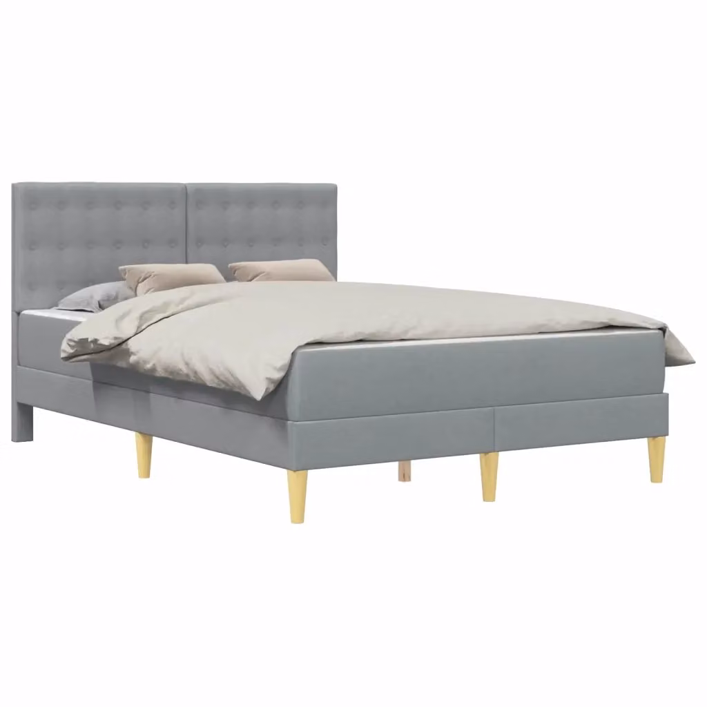 Struttura letto con materasso vidaXL in tessuto Grigio, L/P/H: 140 x 200 x 96 cm – 2