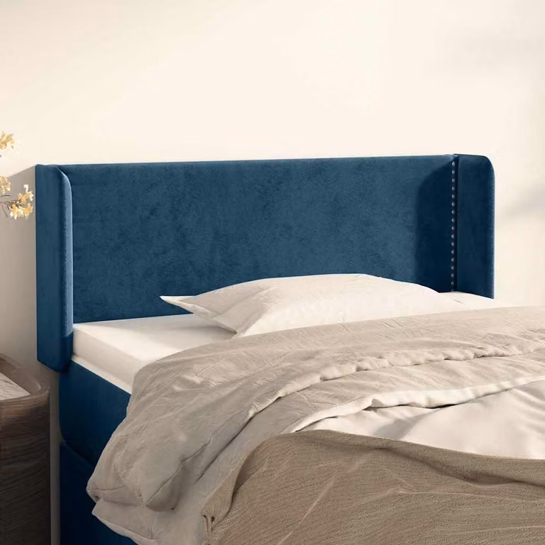 Testiera ad orecchio vidaXL in velluto blu scuro L: 103 cm, P: 16 cm, H: 78-88 cm