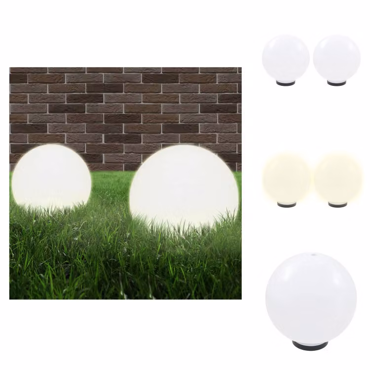 vidaXL Luci da giardino a LED 2 pz. Sferica 30 cm PMMA - Illuminazione esterna