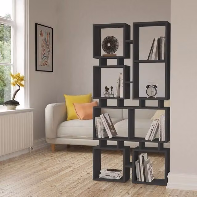Libreria bifacciale Rail GIORDANOSHOP colore antracite L: 79 cm, H: 166,5 cm