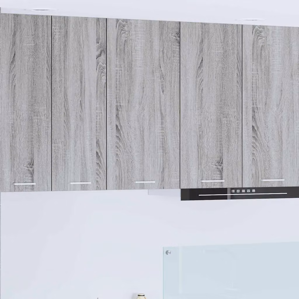 vidaXL Armadio pensile da cucina moderno in MDF con ante a battente, Grigio e Bianco, L: 40 cm, P: 31 cm, H: 80 cm