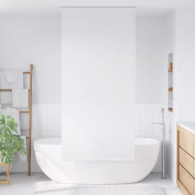 vidaXL Tenda a Rullo per Doccia Semi-Trasparente Bianca L: 80 cm, H: 240 cm