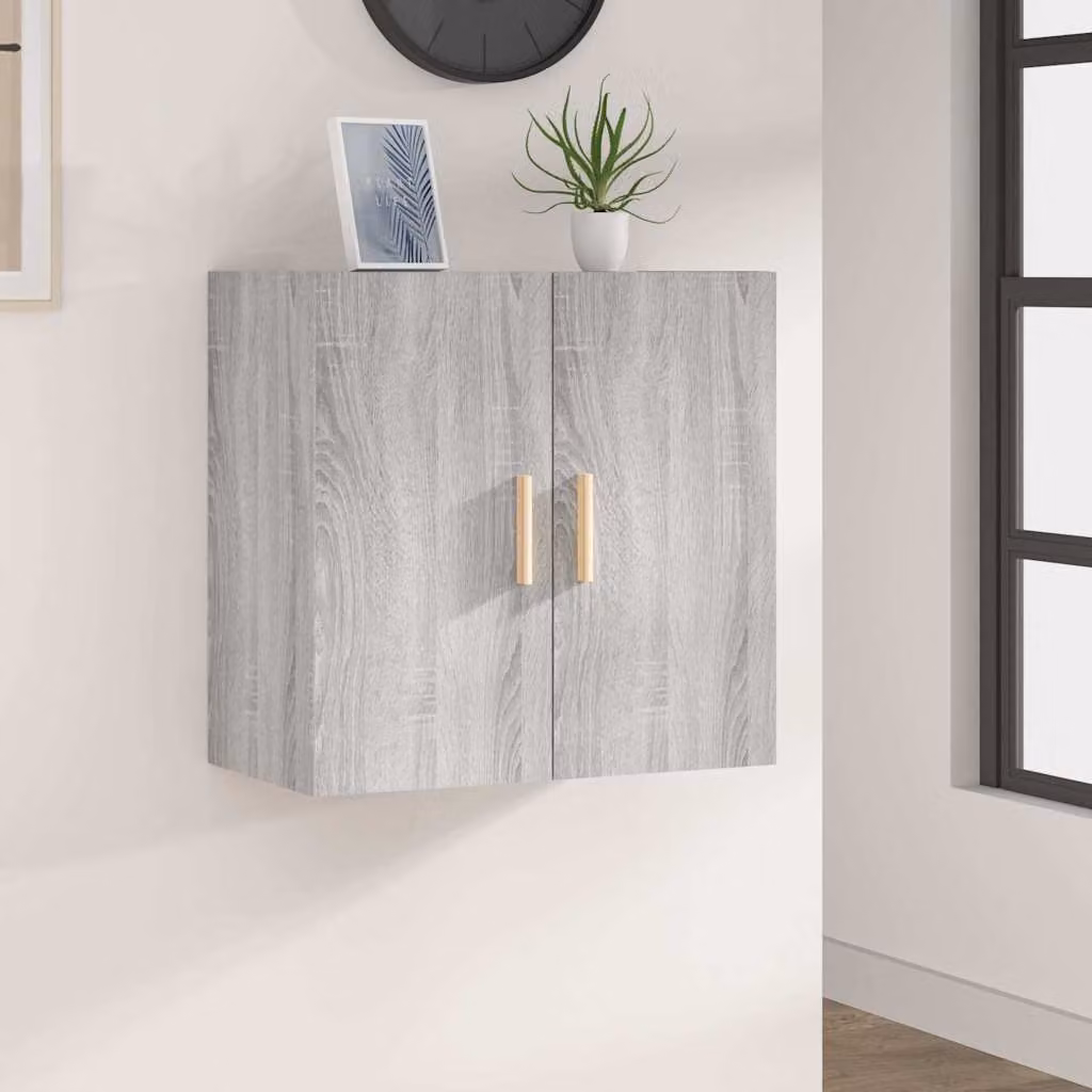 Pensile Mobile vidaXL Grigio Opaco in Legno e MDF con Ante a Battente per Soggiorno o Camera da Letto L/P/H: 60 x 30 x 60 cm