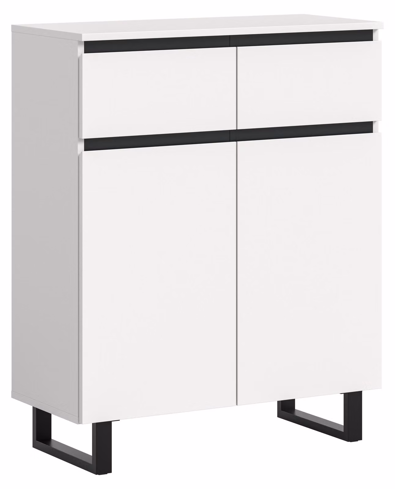 xonox.home Cassettiera Tomasa L/A/D: 80x99x36 cm in melamina bianca e nera