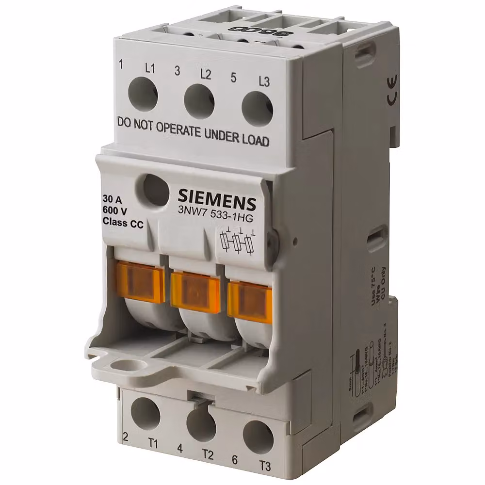 Siemens SENTRON, portafusibile, Classe CC, a 3 poli, In: 30 A, Un AC: 600 V, ... 3NW75331HG