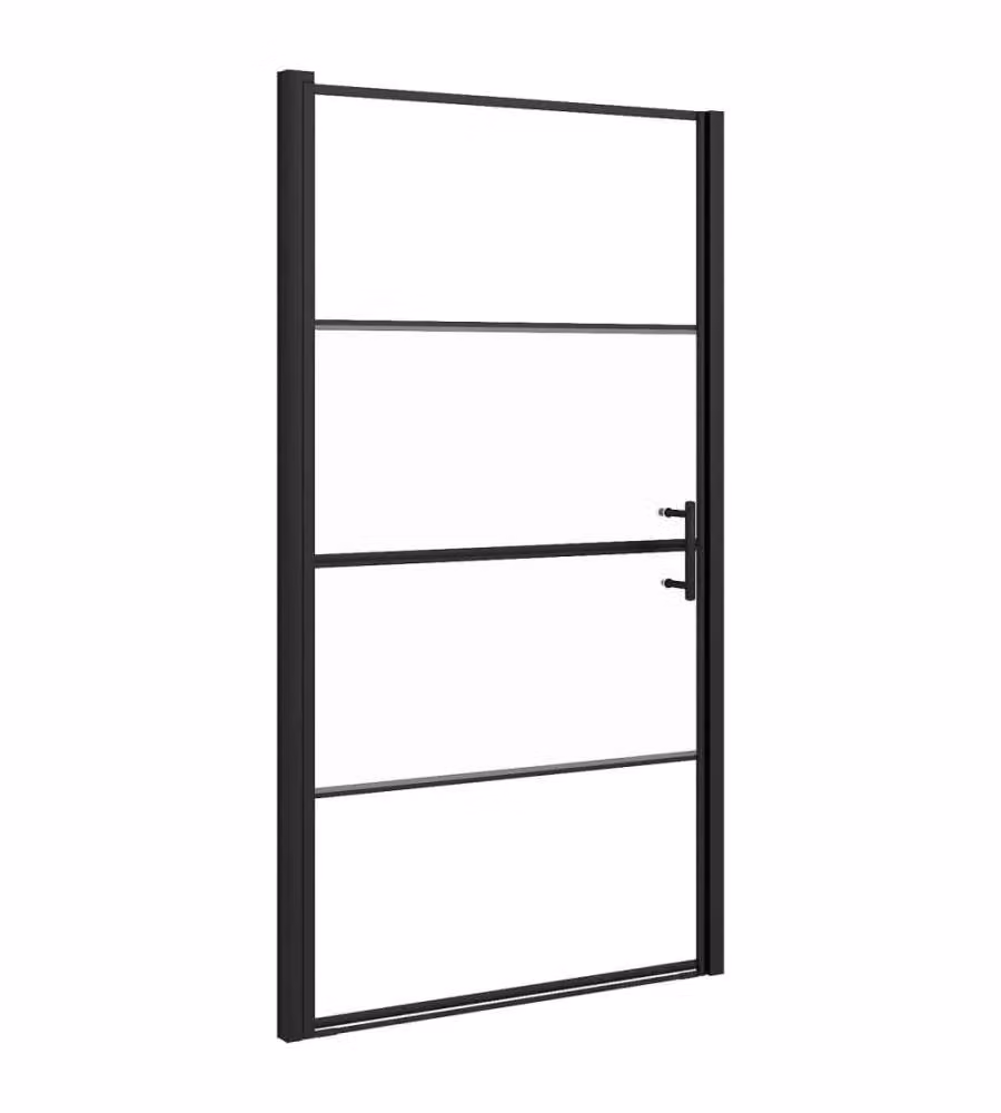 Parete Doccia vidaXL in Vetro Temperato Semi Smerigliato Nero L: 100 cm, H: 178 cm – 2