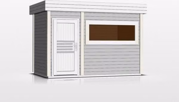MAGNOLIA Cabina sauna esterna a 6 posti 353,8x203,8 x H.259 cm MDLT Farbe: Grau,