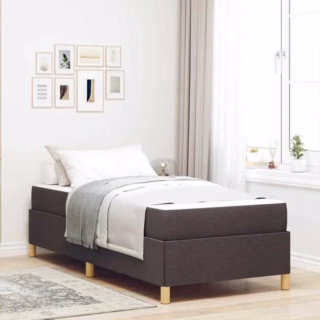 Struttura del letto-Giroletto Marrone Scuro 100 x 200 cm Tessuto 839746