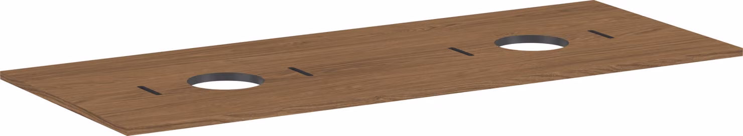 hansgrohe Xilesa E Console avec 2 découpes pour lavabo à poser, sans trous pour robinetterie, 1375x550x16mm, 54280550, 54280550