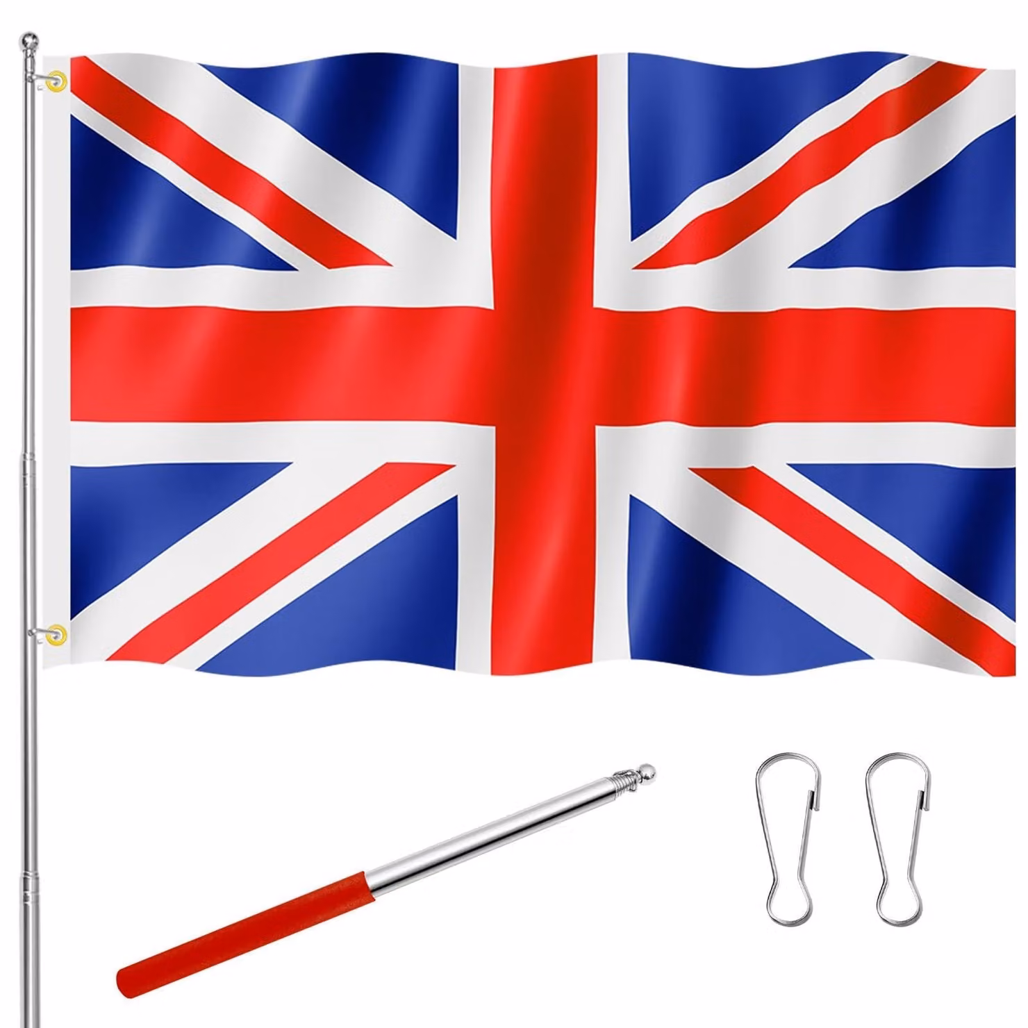 Bandiera inglese con palo telescopico