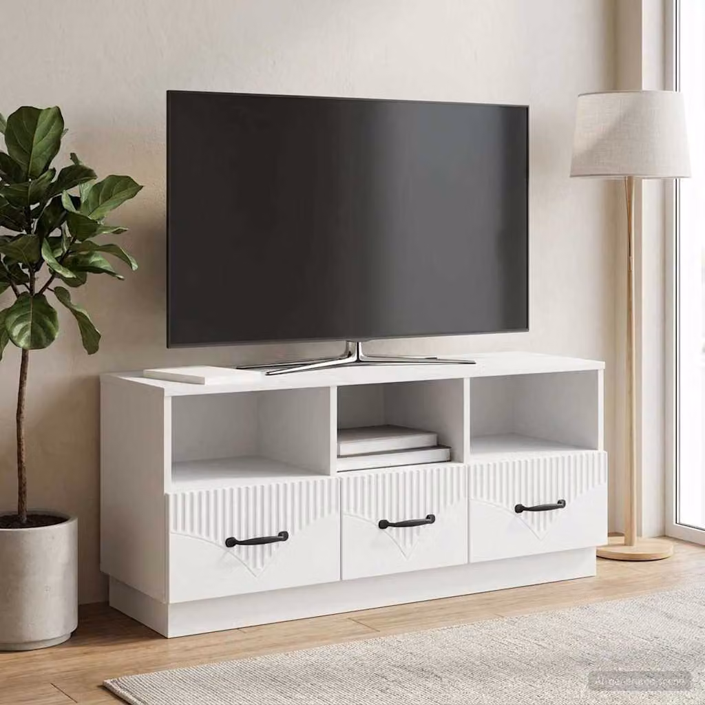 Mobile TV moderno vidaXL Bianco in legno ingegnerizzato L/P/H: 102 x 34,5 x 47 cm