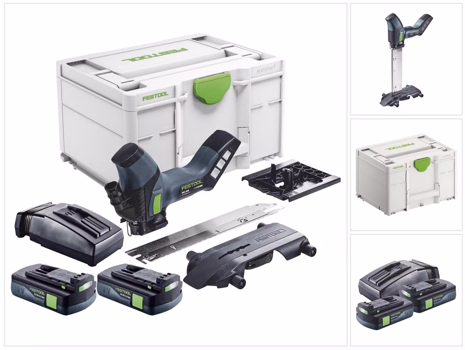 Festool ISC 240 EB-Basic a batteria 18 V 240 mm + 2x batteria 3,0 Ah + caricabatterie + systainer