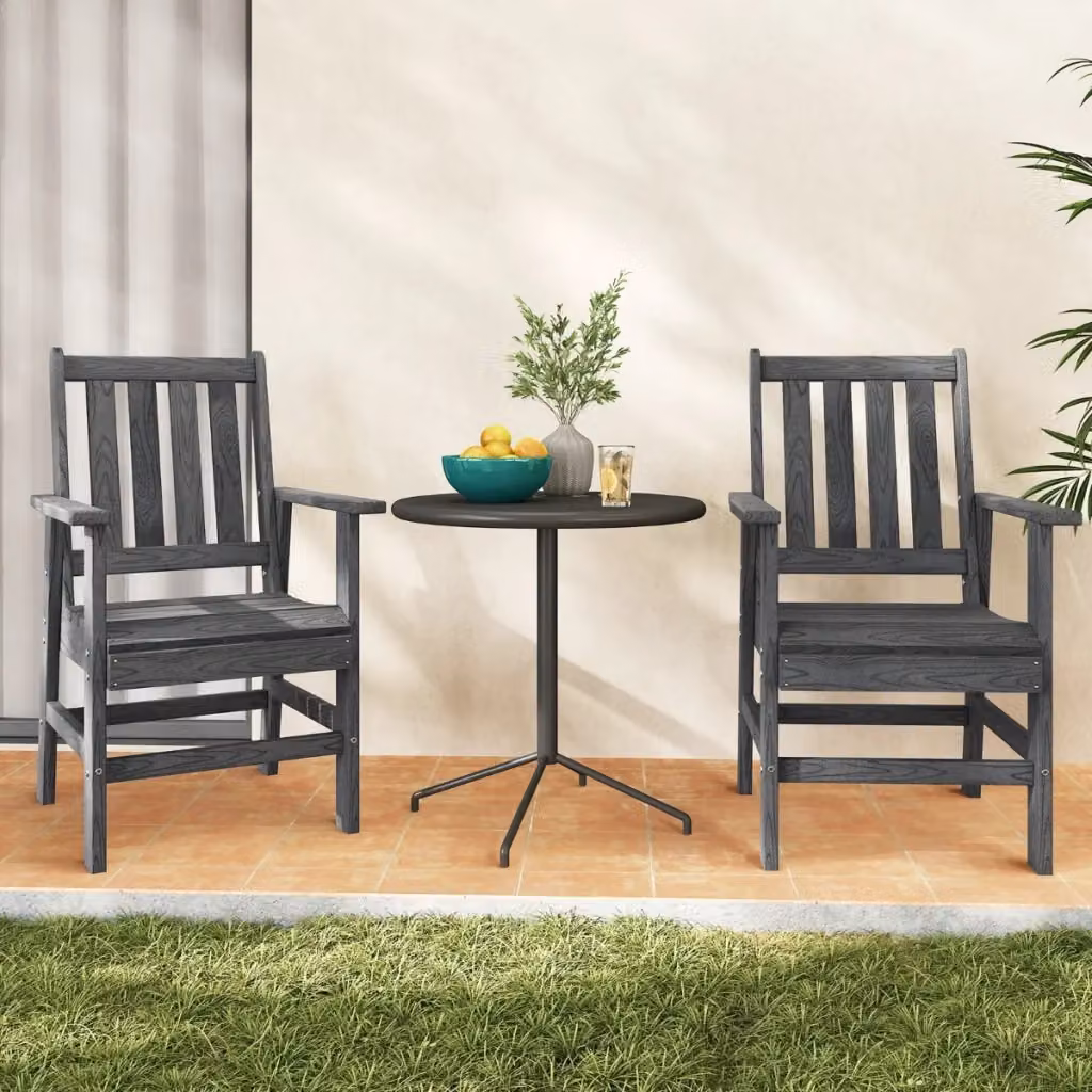 Poltrona Adirondack Design Mania in HDPE resistente alle intemperie con braccioli, effetto legno Grigio per giardino e terrazza – 2