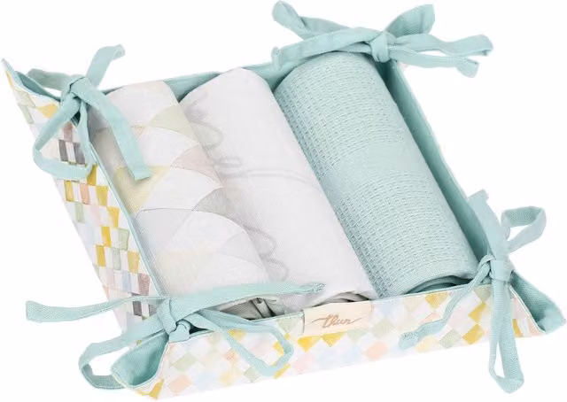 Set di 3 canovacci con cestino Incanto di Primavera Thun multicolore