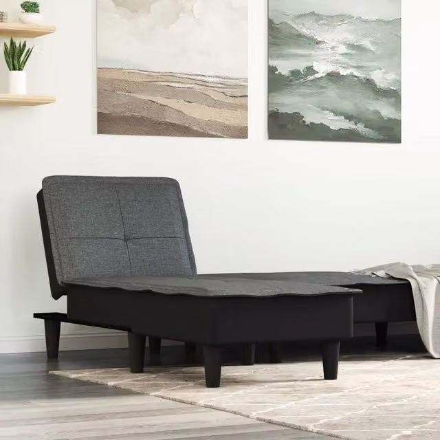 Chaise Longue in Tessuto Grigio Scuro 352841