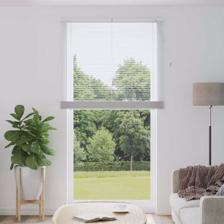 Tenda Veneziana vidaXL in PVC Bianco L: 120 cm, H: 213 cm, Larghezza lamelle: 25 mm
