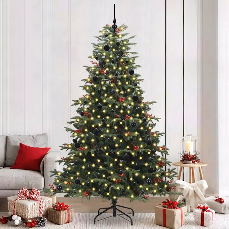 Albero di Natale artificiale vidaXL verde con 300 LED luce bianca calda