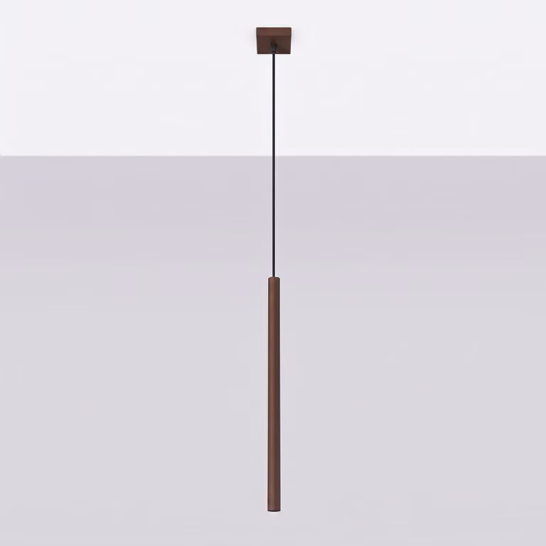 Lampada a sospensione PASTELO 1 marrone 1xG9 8W acciaio 120x8x8 cm Sollux Lighting