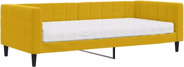 Divano letto | Sof¨¤ letto | Letto singolo con Materasso Giallo 90x200 cm in Velluto