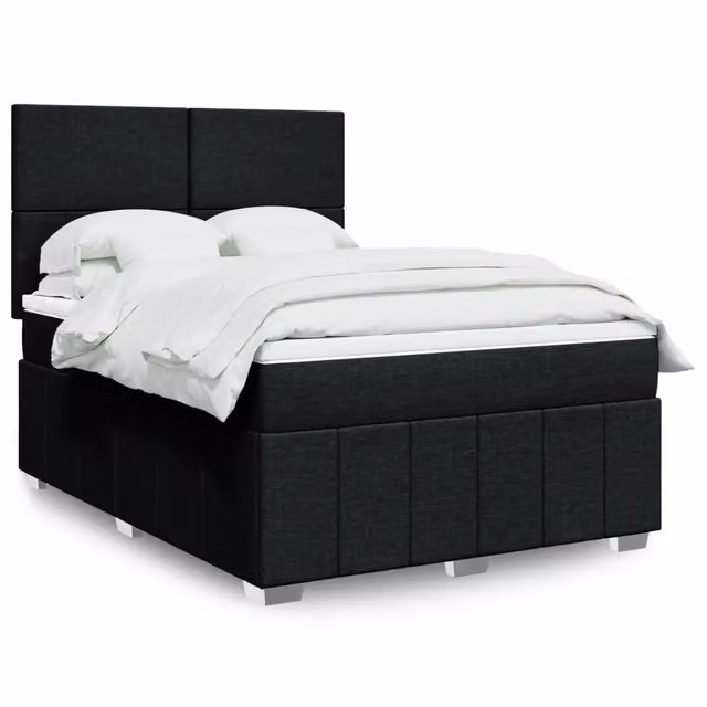 Letto Ibrido vidaXL con Giroletto a Molle e Materasso Nero e Bianco L/P: 140 x 200 cm