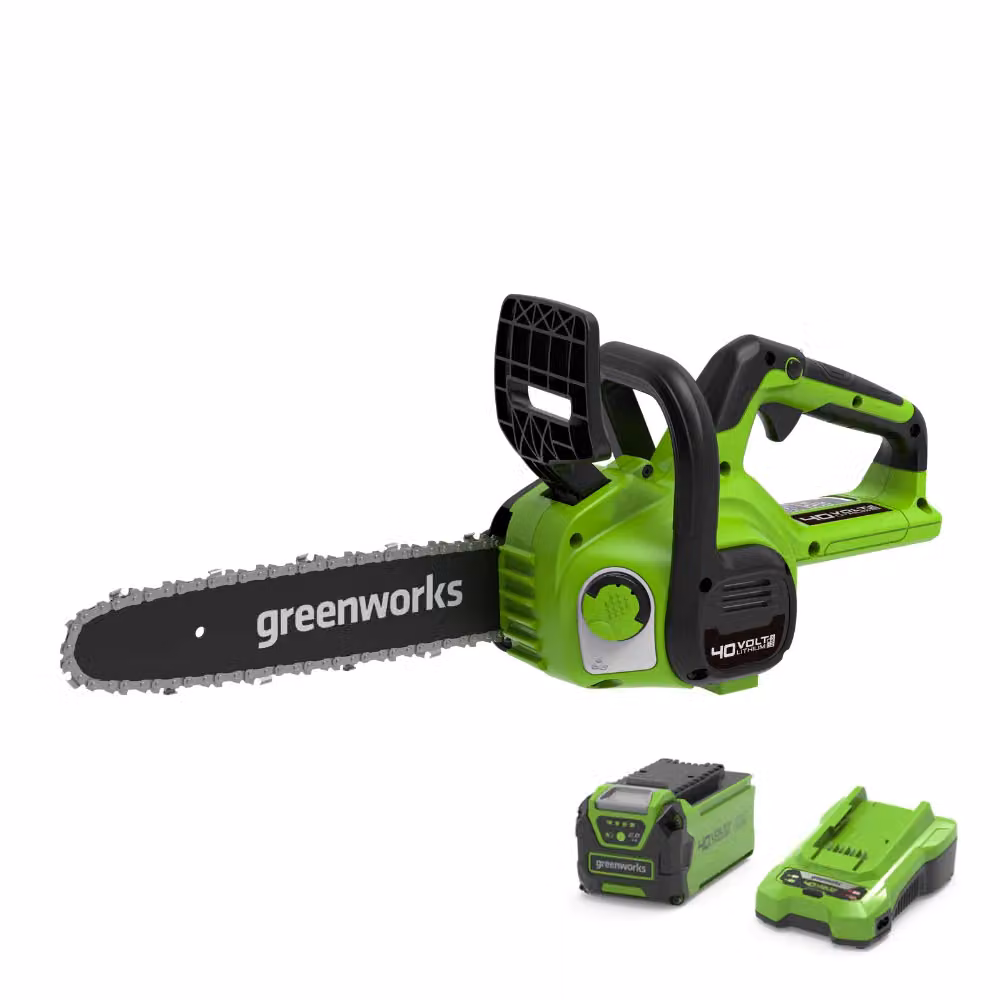 Motosega a batteria Greenworks 40V Gen. II con barra da 30 cm e batteria 2Ah, colore verde