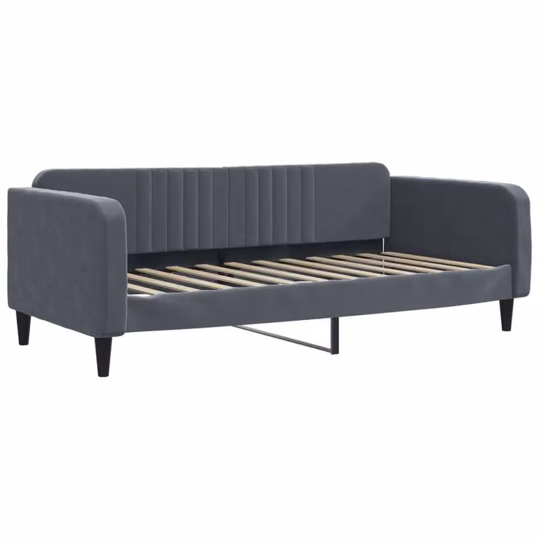 Letto da Giorno Grigio Scuro 100x200 cm in Velluto
