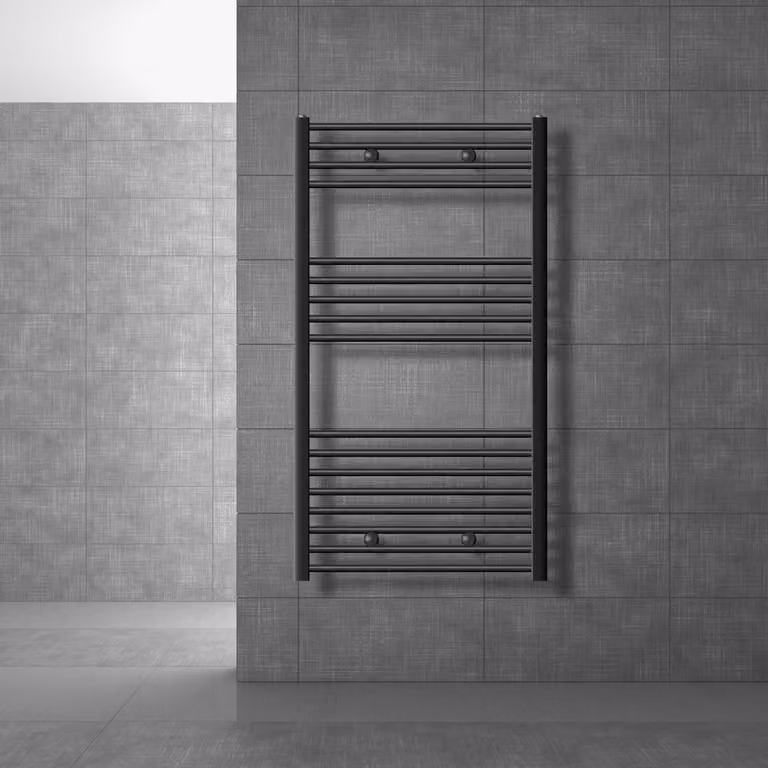 Radiatore da bagno LuxeBath Sahara 750x1200 mm, antracite, dritto con attacco laterale, radiatore di design scaldasalviette asciugamani, senza resistenza elettrica