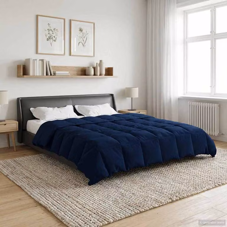 Piumone Completo Annuale 4 Stagioni vidaXL in Microfibra Blu, L 220 x L 260 cm