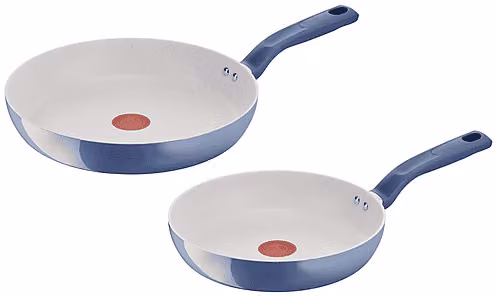 Set di 2 padelle Lagostina Nettuno in alluminio blu con rivestimento antiaderente, compatibili con induzione e gas, Ø 24 cm e Ø 28 cm