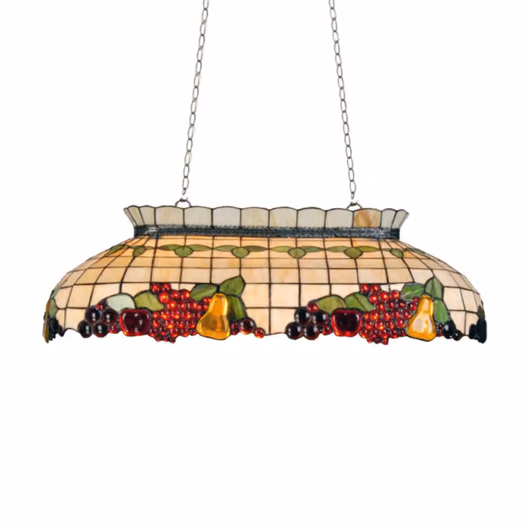 Clayre&Eef Lampada a sospensione Tiffany SABET, dimmerabile, Multicolore, Soggiorno / Sala da pranzo, Metallo, Tiffany, Lampada a sospensione