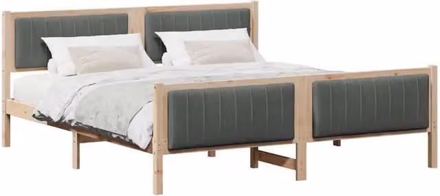 Letto matrimoniale | Letto per adulti | Struttura del Letto marrone e grigio scuro 180 x 200 cm