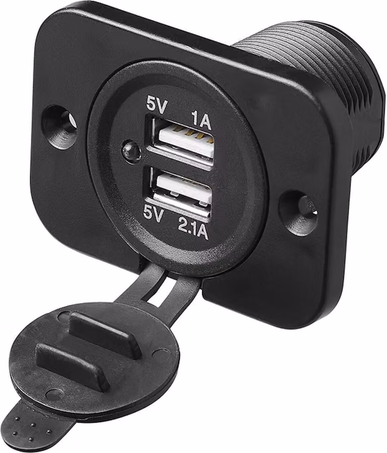 Porta USB doppia da incasso tipo A 3100mA 12V/24V