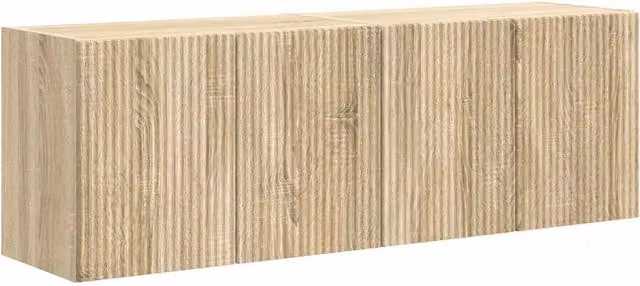 Mobile porta TV da parete con scomparti chic contemporaneo 59,5 x 31 x 40 cm in legno multistrato rovere sonoma 02_0055008